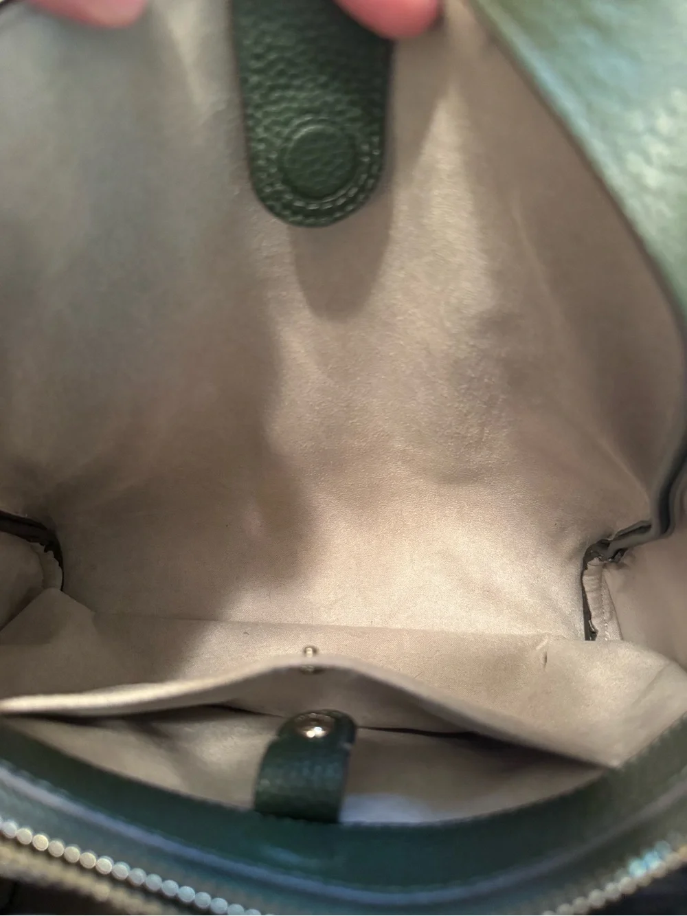 kate spade Dark Green Pebbled Leather Shoulder Bag